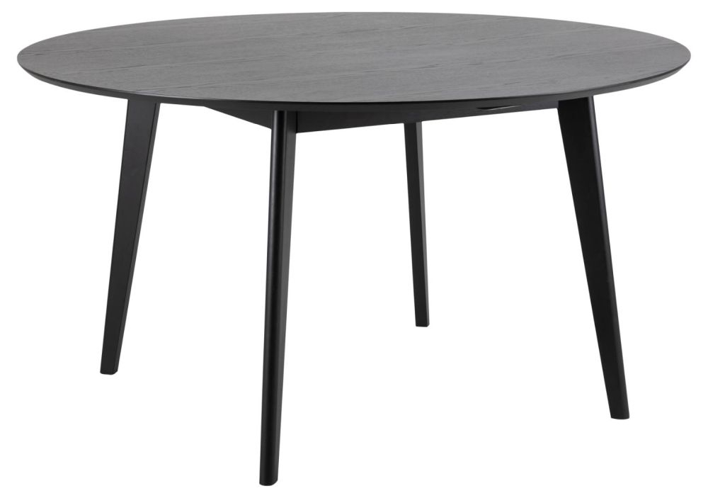 Product photograph of Reid Matt Black 4 Seater Round Dining Table - 140cm from Choice Furniture Superstore.