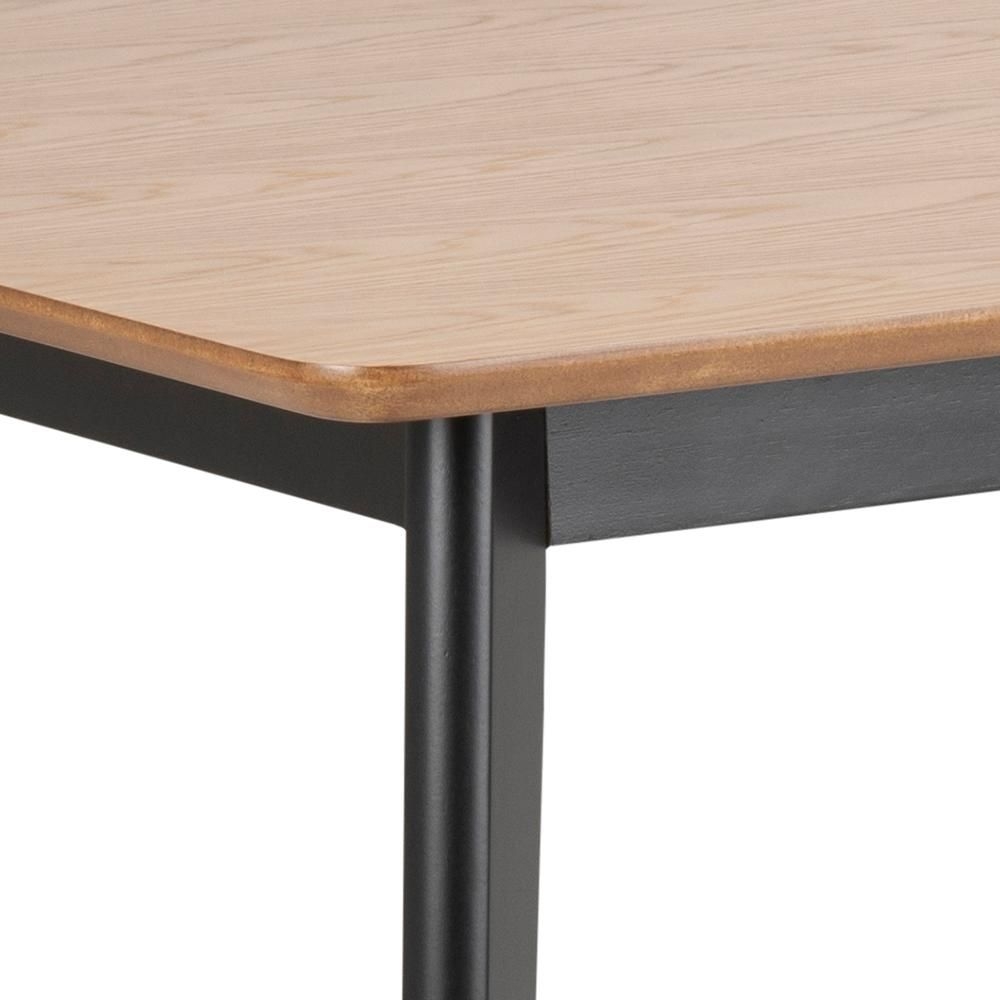 Product photograph of Reid Oak And Black Metal Dining Table - 4 Seater from Choice Furniture Superstore.