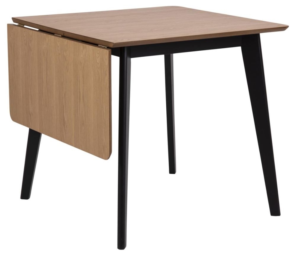 Product photograph of Reid Wooden Drop Leaf 2-4 Seater Extending Dining Table - Comes In Oak Veneer And Black White And Matt Black Options from Choice Furniture Superstore.