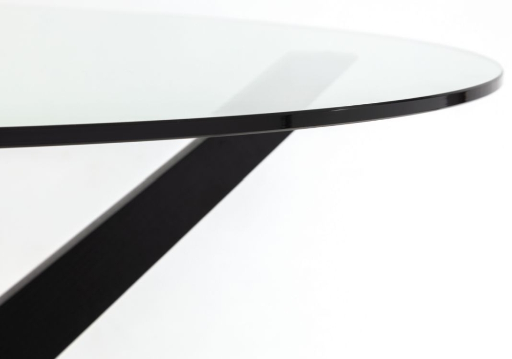 Product photograph of Hayden Black Lacquered Round Dining Table - 4 Seater from Choice Furniture Superstore.