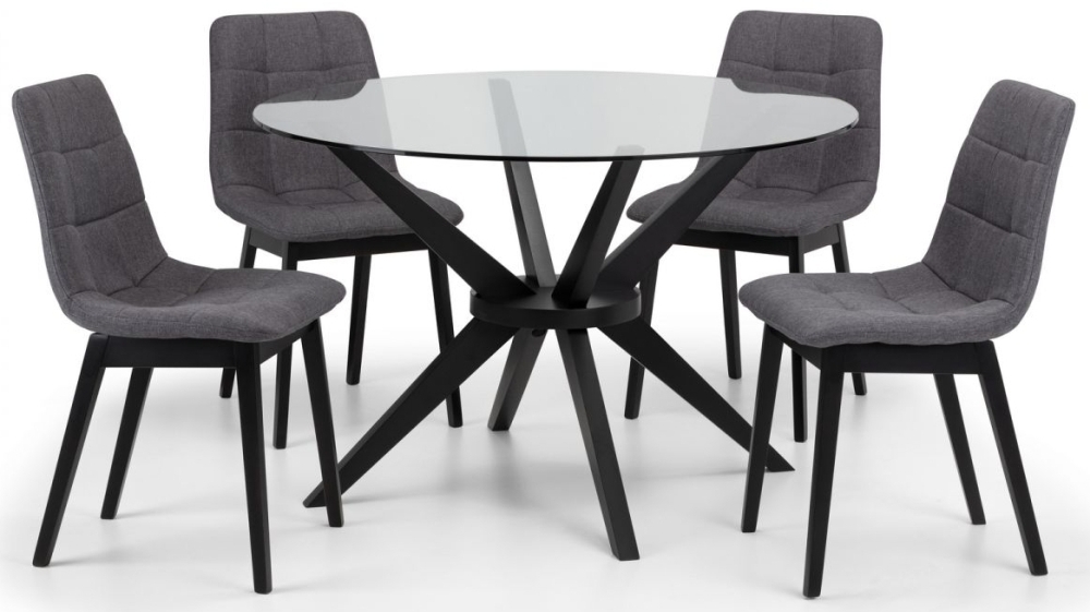 Product photograph of Hayden Black Lacquered Round Dining Table - 4 Seater from Choice Furniture Superstore.