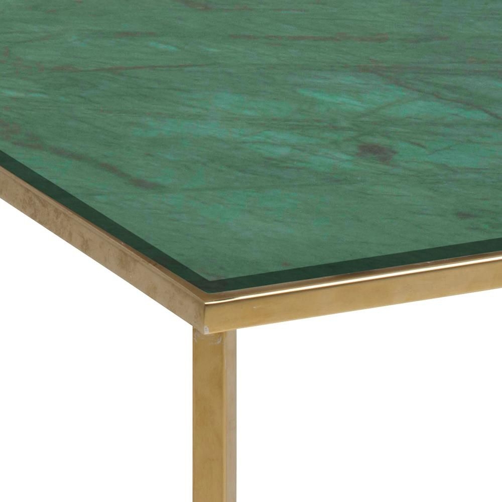 Product photograph of Apison Gold And Green Marble Effect Square Side Table from Choice Furniture Superstore.