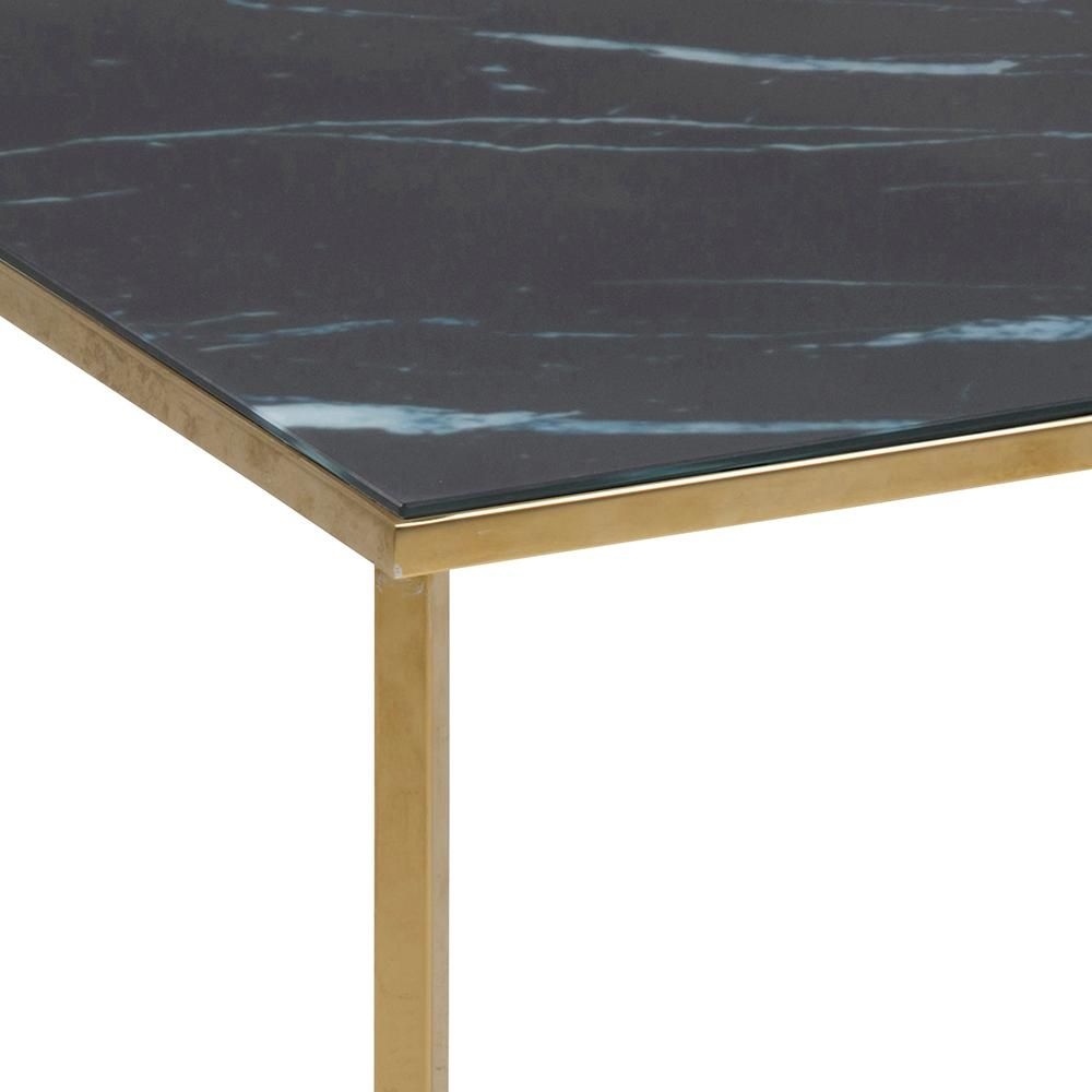 Product photograph of Apison Black Marble Effect Square Side Table from Choice Furniture Superstore.