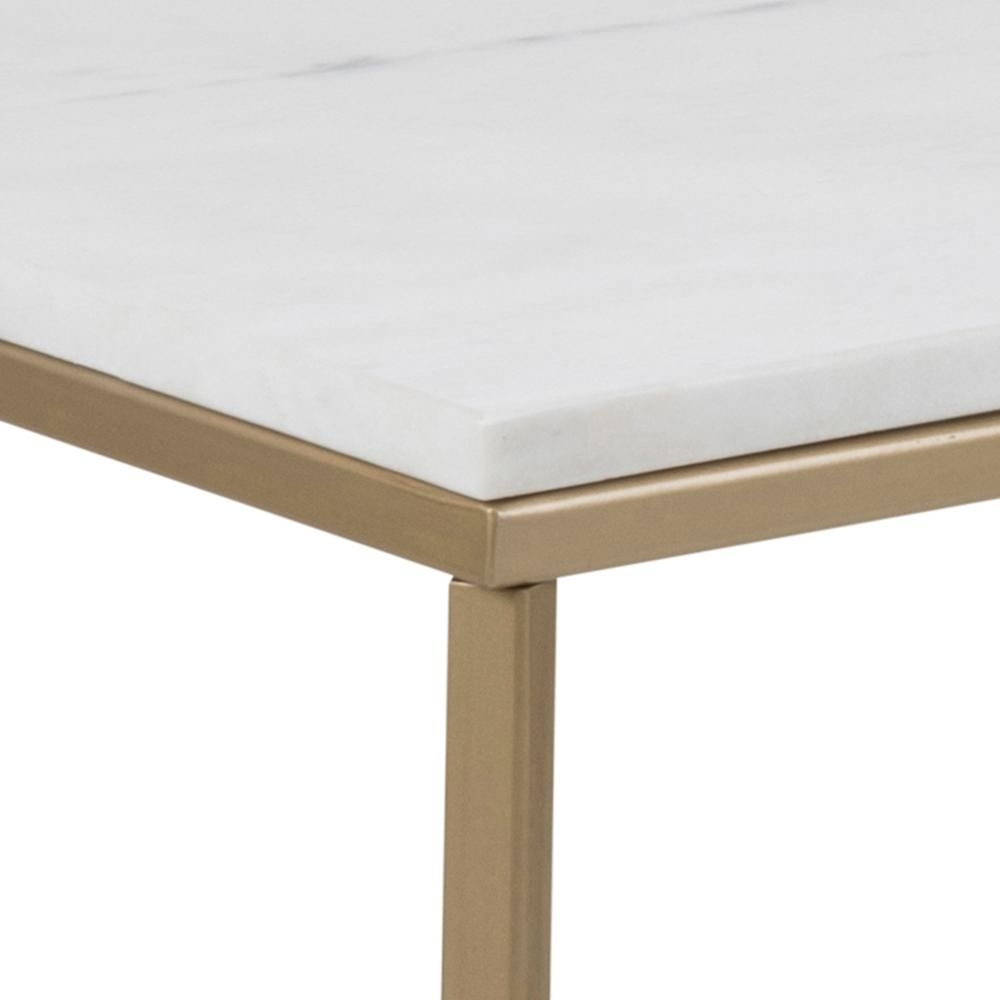 Product photograph of Apison White Guangxi Marble Effect Top And Gold Coffee Table from Choice Furniture Superstore.