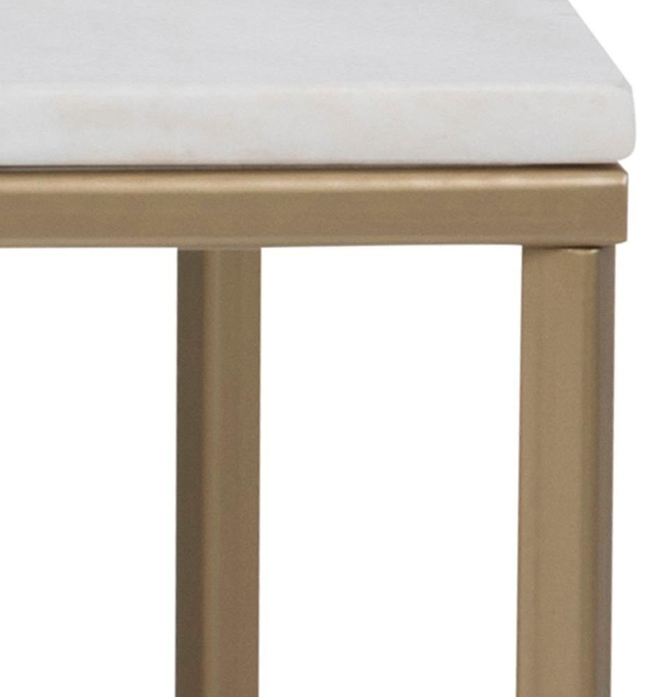 Product photograph of Apison White Guangxi Marble Effect Top And Gold Coffee Table from Choice Furniture Superstore.