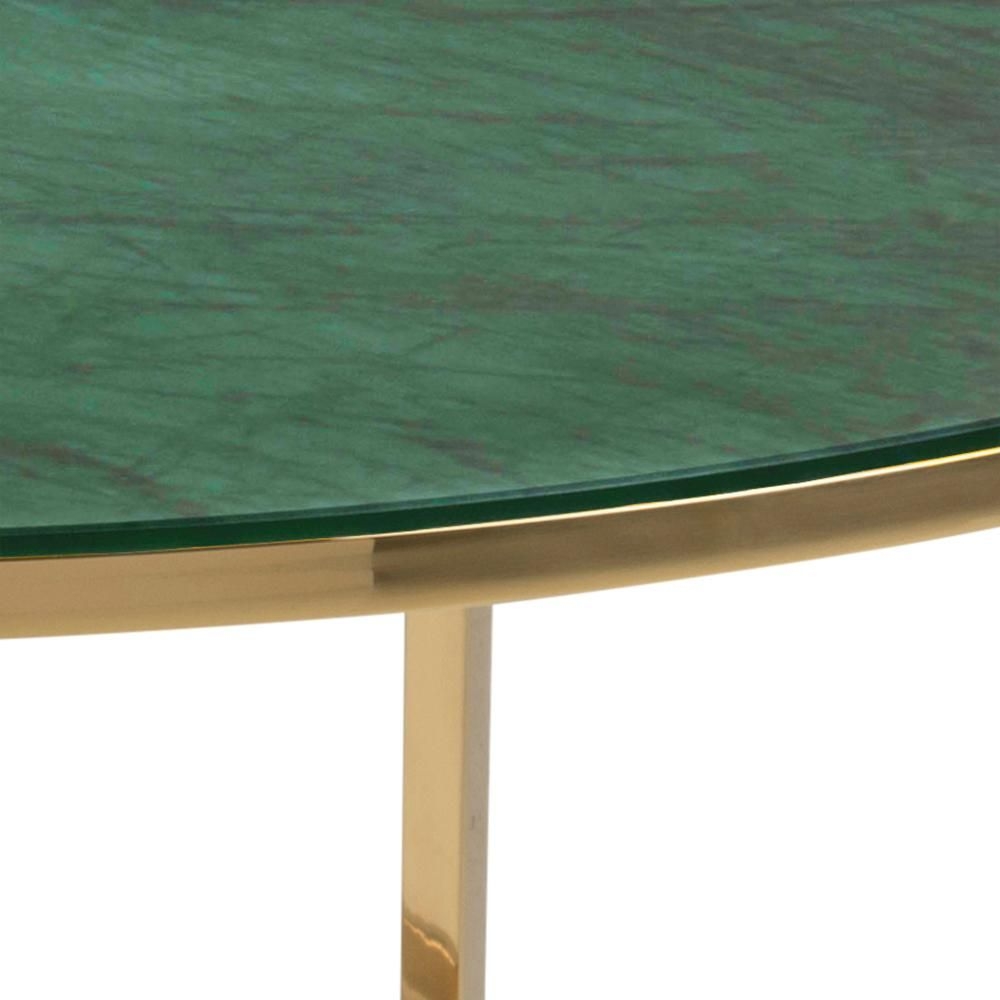 Product photograph of Apison Gold And Green Marble Effect 80cm Round Coffee Table from Choice Furniture Superstore.