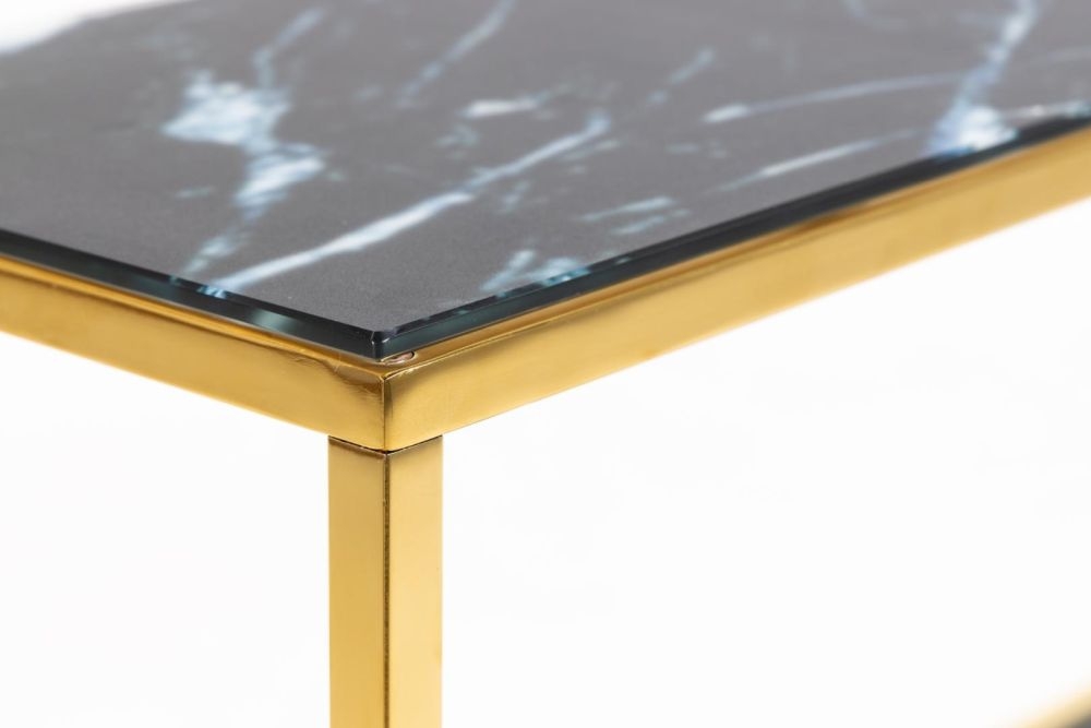 Product photograph of Apison Marble Effect Top Console Table from Choice Furniture Superstore.