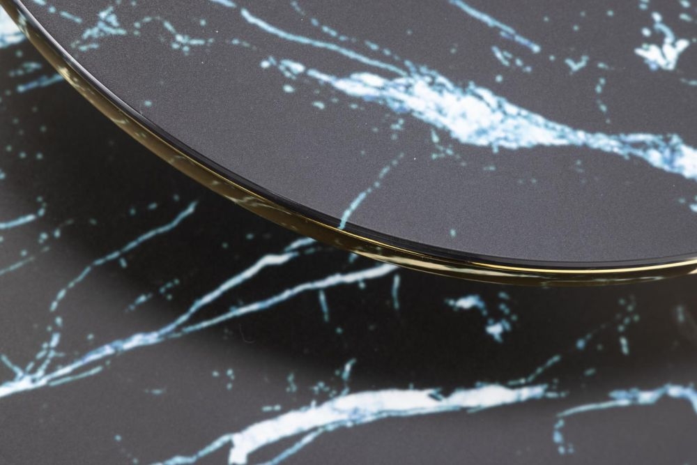 Product photograph of Apison Black Marble Effect Round Nest Of 2 Tables from Choice Furniture Superstore.