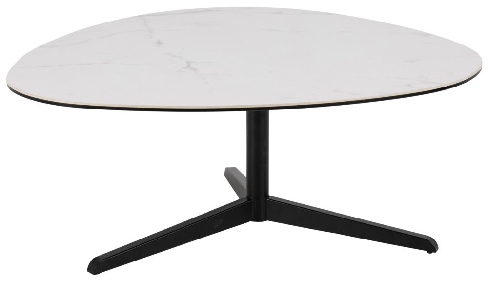 Product photograph of Belle White Akranes Ceramic 100cm Coffee Table from Choice Furniture Superstore.