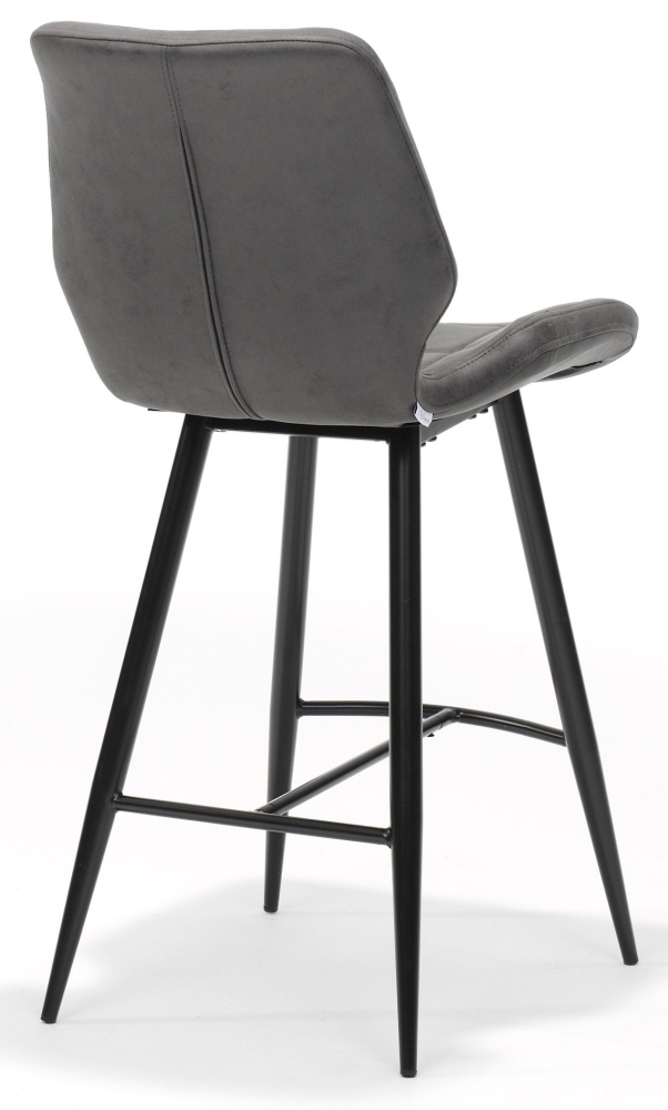 Product photograph of Dupont Soft Anthracite Fabric Barstool Sold In Pairs from Choice Furniture Superstore.