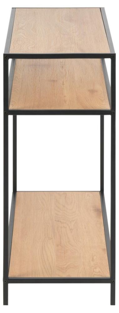 Product photograph of Salvo Console Table - Comes In Wild Oak And Black And Black Melamine And Gold Options from Choice Furniture Superstore.