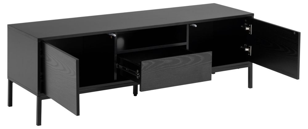 Product photograph of Salvo Black 140cm Tv Unit from Choice Furniture Superstore.