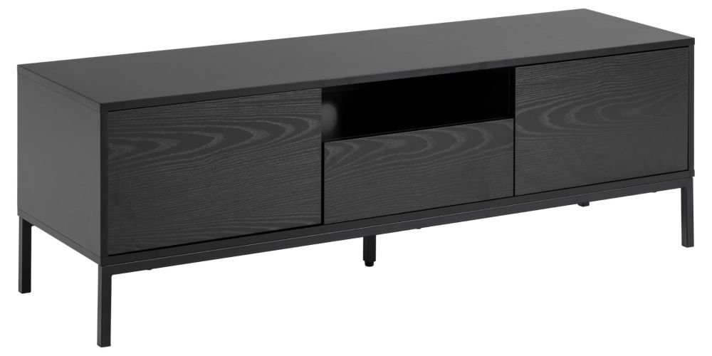 Product photograph of Salvo Black 140cm Tv Unit from Choice Furniture Superstore.