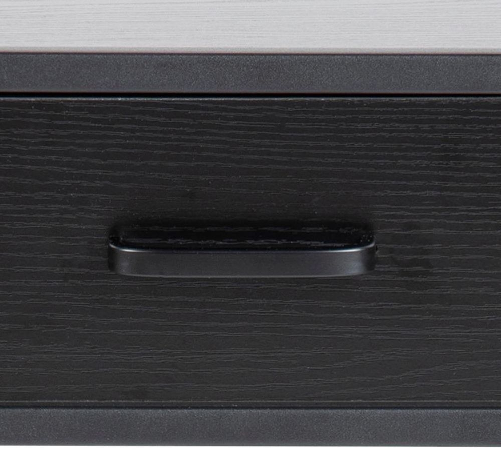 Product photograph of Salvo Black 1 Drawer Bedside Table from Choice Furniture Superstore.