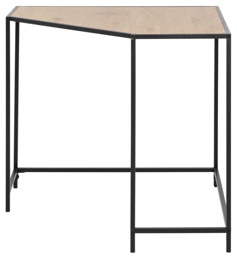 Product photograph of Salvo Oak And Metal Corner Office Desk from Choice Furniture Superstore.
