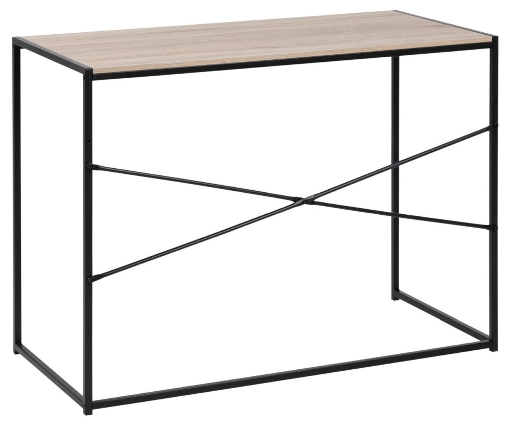 Product photograph of Salvo Sonoma Oak And Black Office Desk from Choice Furniture Superstore.