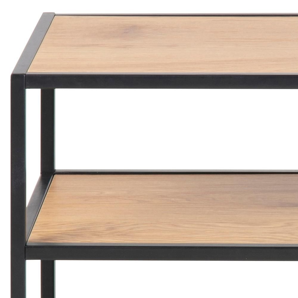 Product photograph of Salvo Oak And Black Tall Shoe Rack from Choice Furniture Superstore.