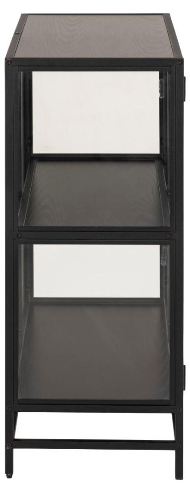 Product photograph of Salvo Black Small 2 Door Display Cabinet from Choice Furniture Superstore.