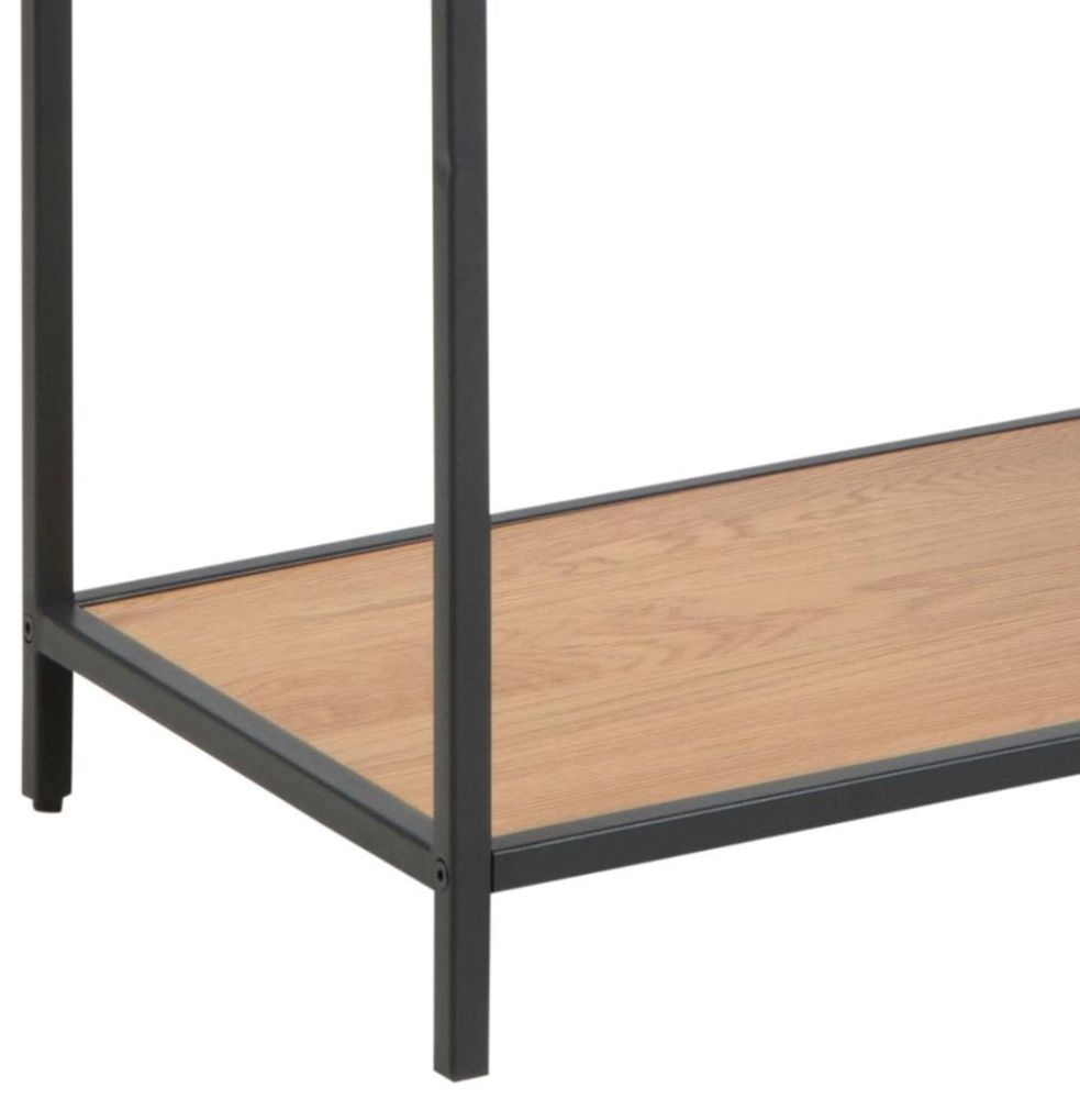 Product photograph of Salvo Oak And Black Tall Open Shelving Unit from Choice Furniture Superstore.