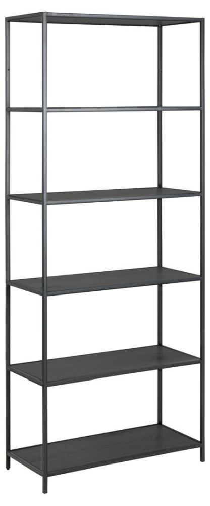 Product photograph of Salvo Black High Open Shelving Unit from Choice Furniture Superstore.