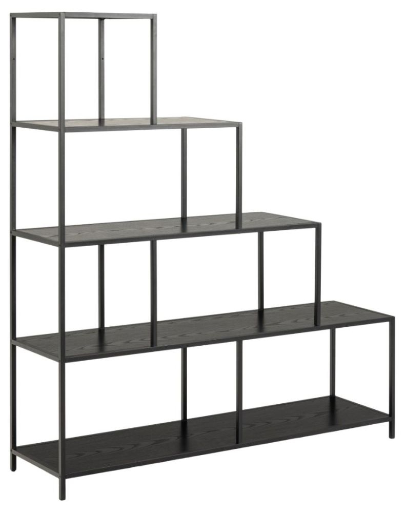 Product photograph of Salvo Black Large Open Shelving Unit from Choice Furniture Superstore.