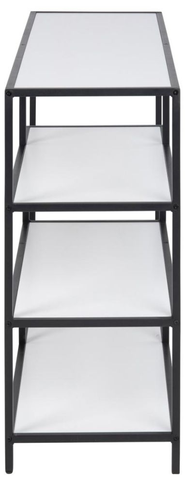 Product photograph of Salvo White And Black Multi Open Shelving Unit from Choice Furniture Superstore.
