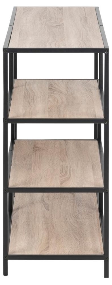Product photograph of Salvo Bookcase With 4 Shelves - Comes In Sonoma Oak And Black White Melamine And Black Or Black Melamine And Gold Options from Choice Furniture Superstore.