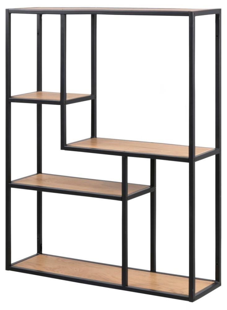 Product photograph of Salvo Wall Shelf With 3 Shelves - Comes In Wild Oak Sonoma Oak And Black Melamine Options from Choice Furniture Superstore.