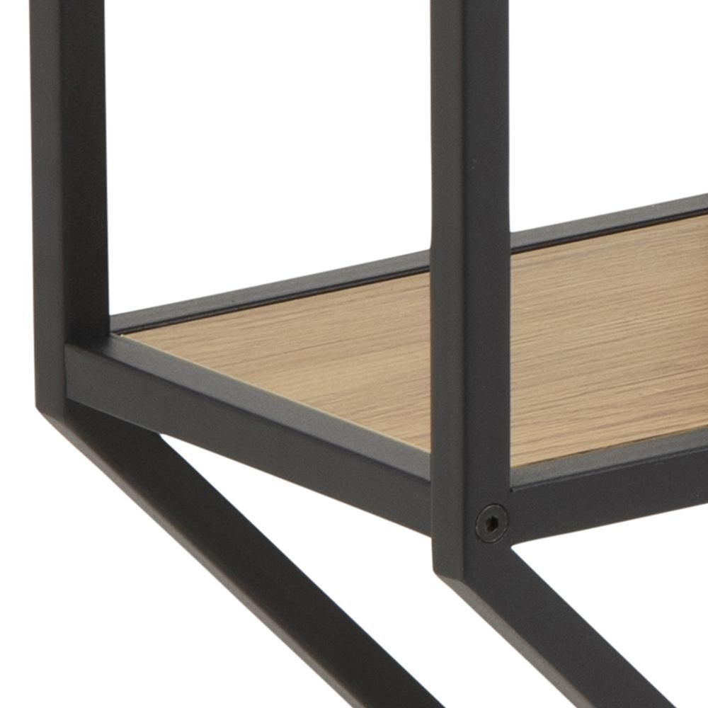 Product photograph of Salvo Oak And Black Octagonal Wall Rack from Choice Furniture Superstore.