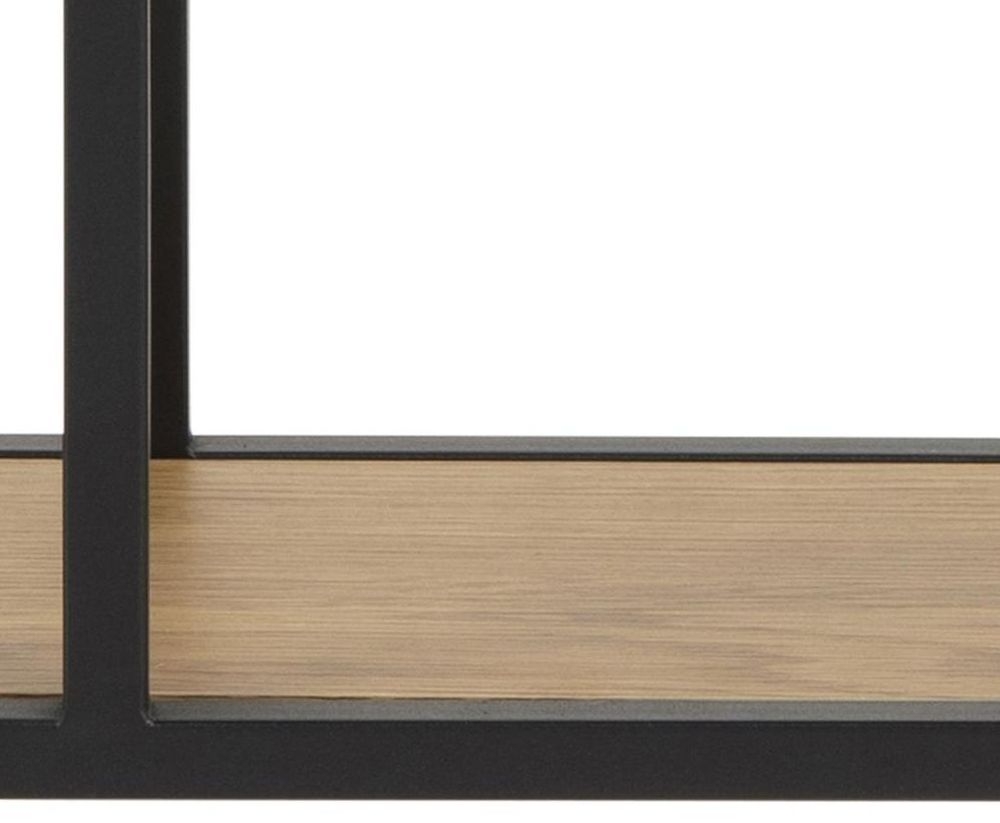 Product photograph of Salvo Oak And Black Octagonal Wall Rack from Choice Furniture Superstore.