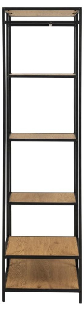 Product photograph of Salvo Open Wardrobe - Comes In Wild Oak And Black Melamine Options from Choice Furniture Superstore.