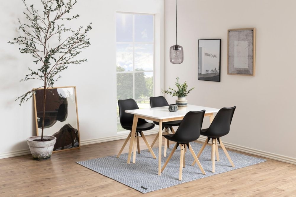 Product photograph of Reeder White And Birch 4 Seater Dining Table - 120cm from Choice Furniture Superstore.