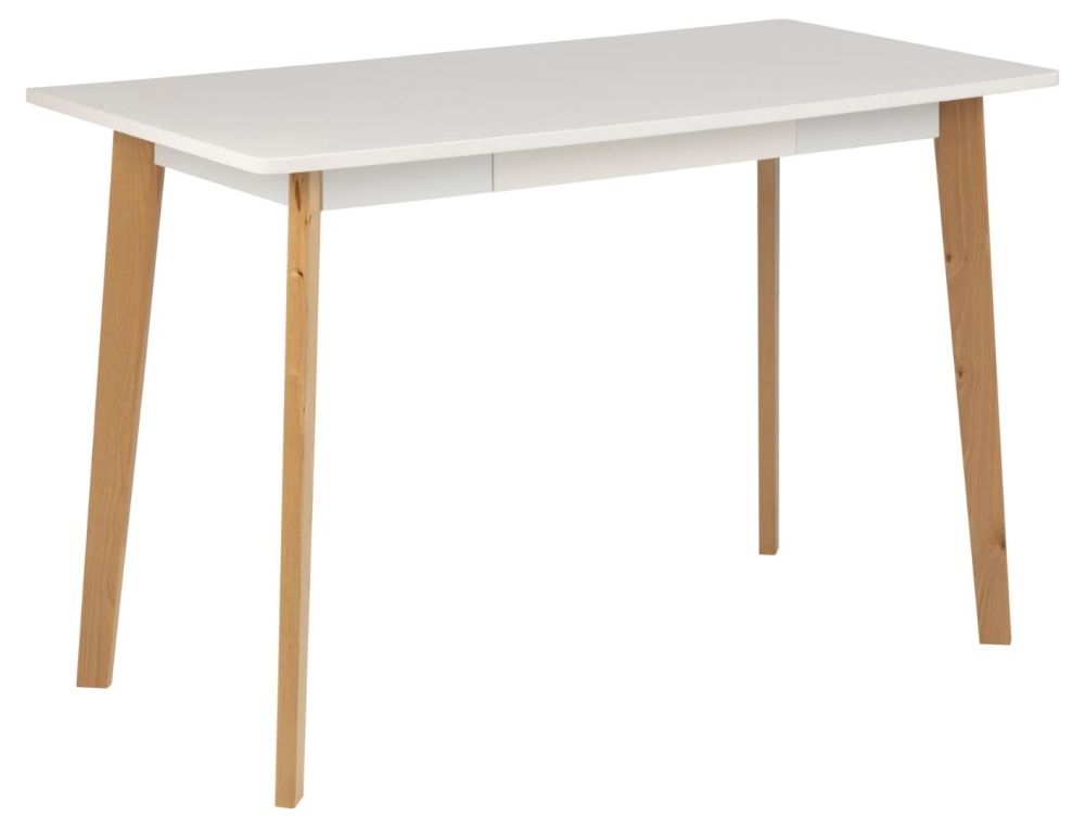 Product photograph of Reeder White And Birch 1 Drawer Office Desk from Choice Furniture Superstore.