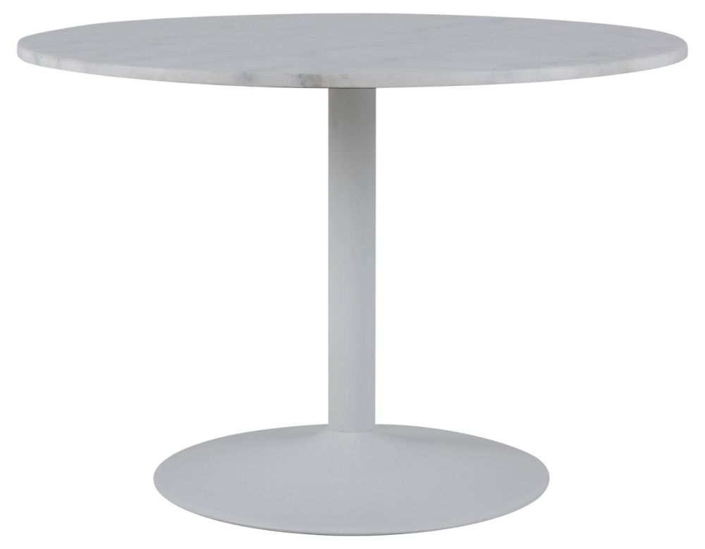 Product photograph of Tiro Marble 2 Seater Round Pedestal Dining Table - Comes White Marble Top And White Leg And White Marble Top And Black Leg Options from Choice Furniture Superstore.