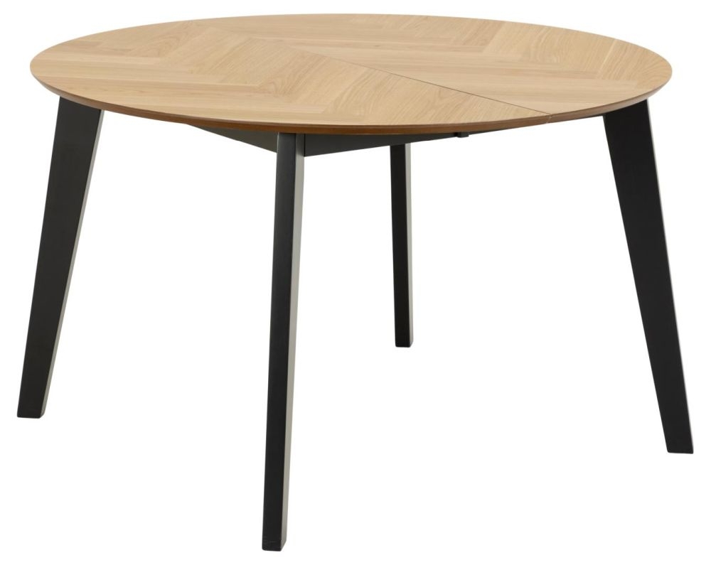 Product photograph of Gillette Oak 4 Seater Round Dining Table from Choice Furniture Superstore.