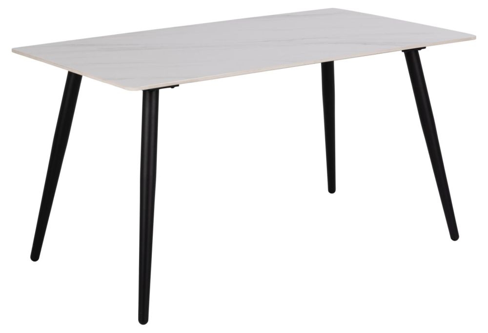Product photograph of Woburn White And Black 4 Seater Dining Table from Choice Furniture Superstore.