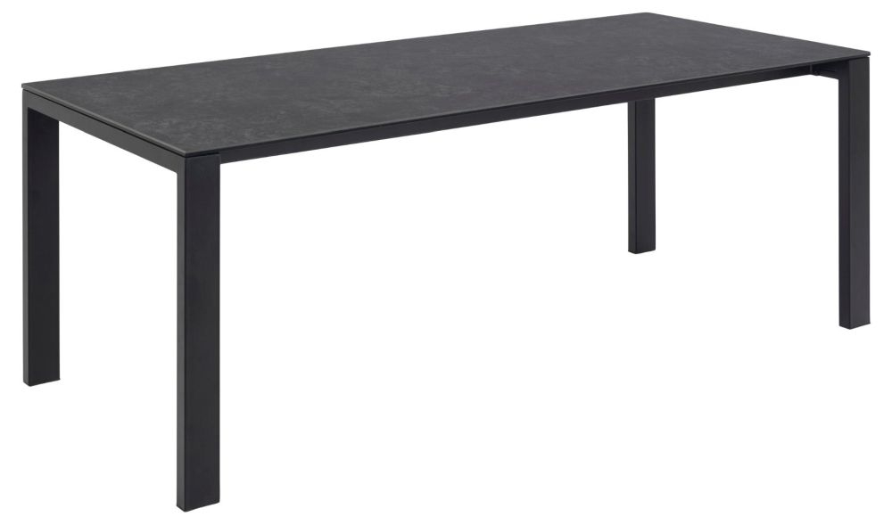 Product photograph of Blevins Black Fairbanks Ceramic Top Dining Table - 8 Seater from Choice Furniture Superstore.