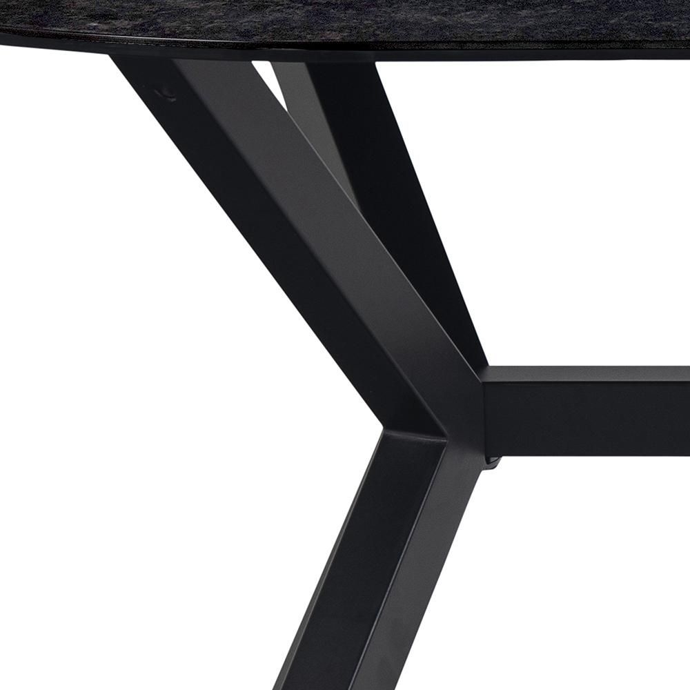 Product photograph of Lefors Black Fairbanks Ceramic Oval Dining Table - 6 Seater from Choice Furniture Superstore.