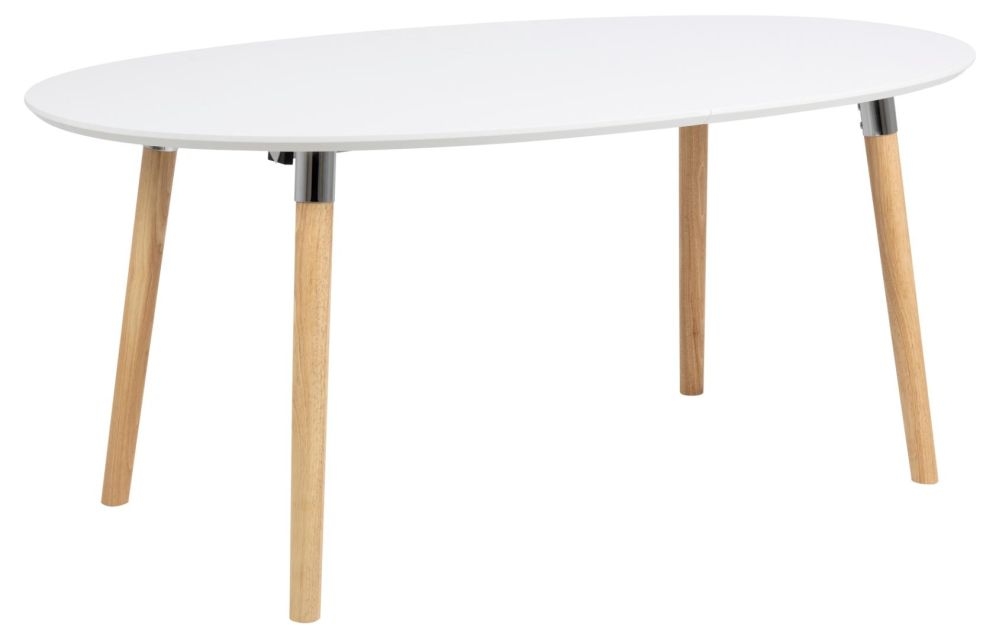 Product photograph of Brice White Top Wooden 6 Seater Extending Dining Table from Choice Furniture Superstore.