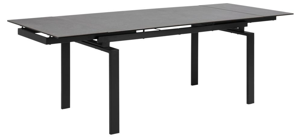 Product photograph of Hauser Black Fairbanks Ceramic 6 Seater Extending Dining Table from Choice Furniture Superstore.
