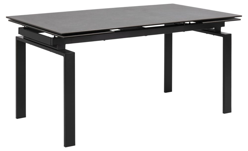Product photograph of Hauser Black Fairbanks Ceramic 6-8 Seater Extending Dining Table from Choice Furniture Superstore.