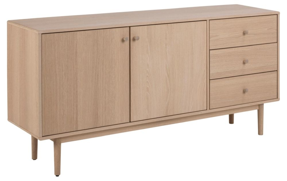 Product photograph of Arnot Oak 2 Door 3 Drawer Sideboard - 160cm from Choice Furniture Superstore.