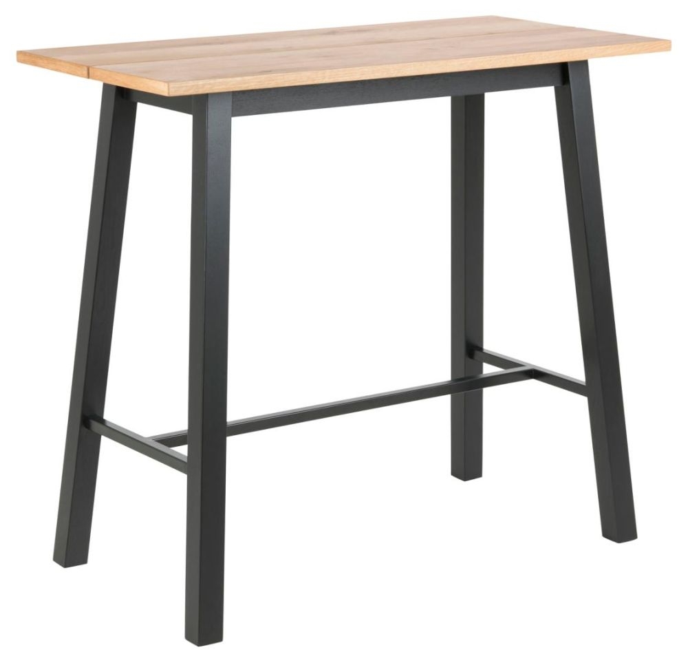 Product photograph of Cayce Oak And Black Bar Table from Choice Furniture Superstore.