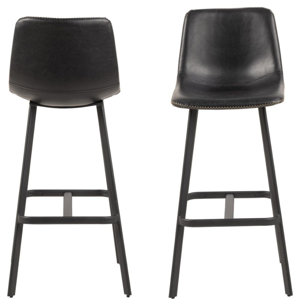 Product photograph of Ingenio Vintage Faux Leather Bar Stool - Sold In Pairs from Choice Furniture Superstore.