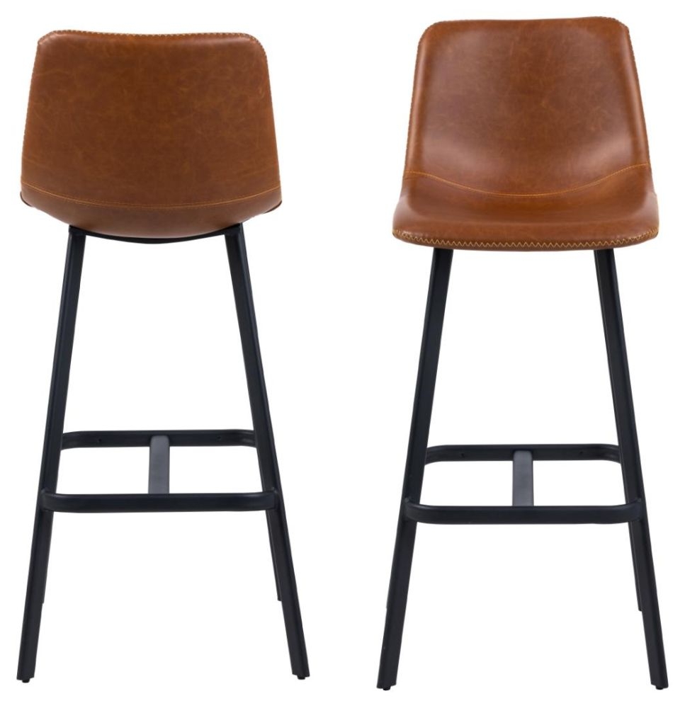Product photograph of 2 X Ingenio Tan Faux Leather Bar Stool from Choice Furniture Superstore.