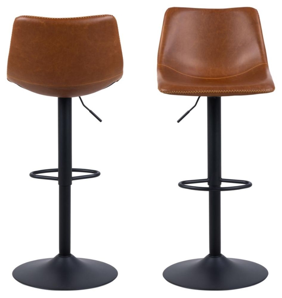 Product photograph of 2 X Ingenio Tan Faux Leather Gas Lift Bar Stool from Choice Furniture Superstore.