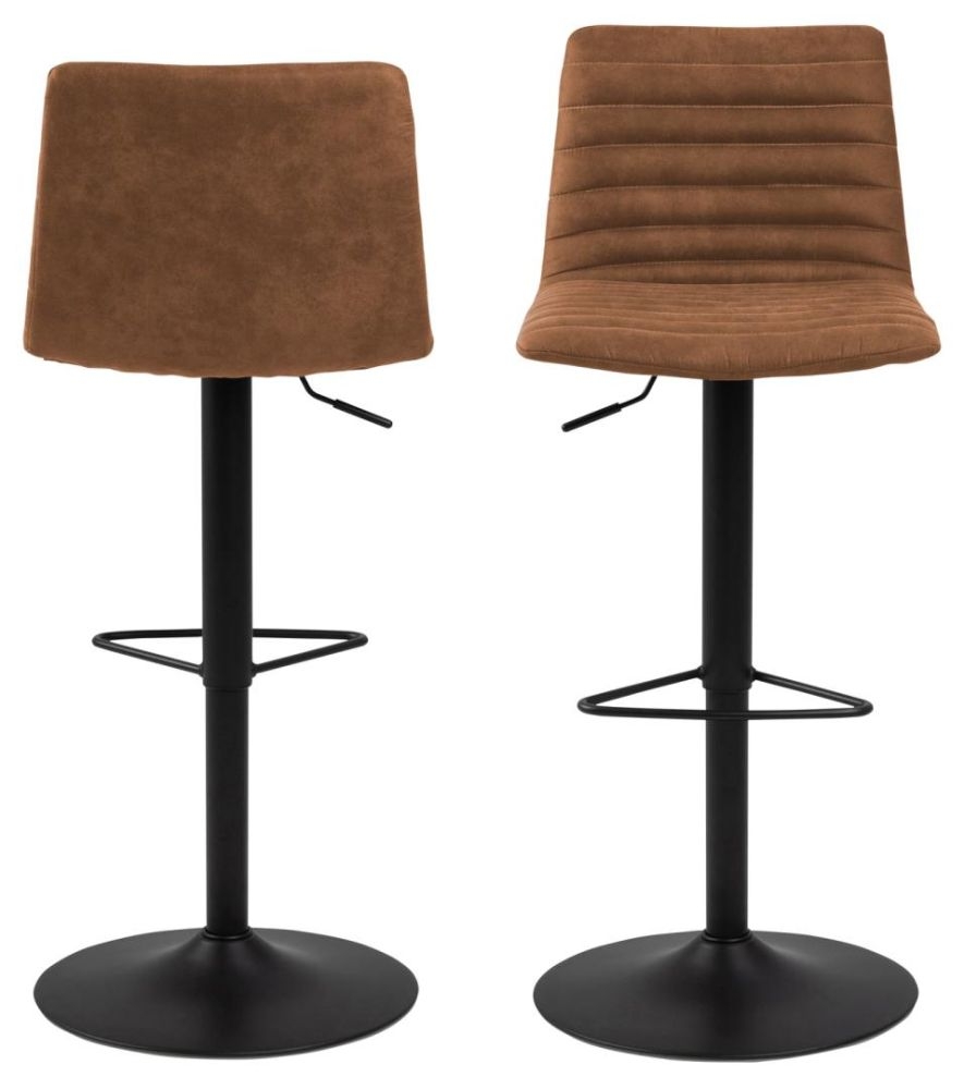 Product photograph of Set Of 2 Kiln Camel Fabric Gas Lift Bar Stool from Choice Furniture Superstore.