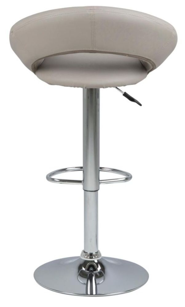 Product photograph of Set Of 2 Pinole Taupe Faux Leather And Chrome Gas Lift Bar Stool from Choice Furniture Superstore.