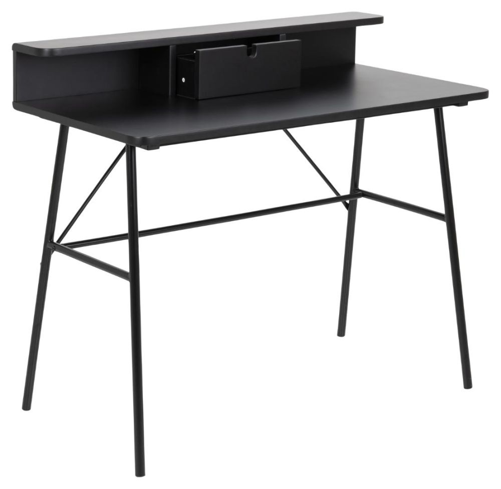 Product photograph of Ponca Black 1 Drawer Desk from Choice Furniture Superstore.