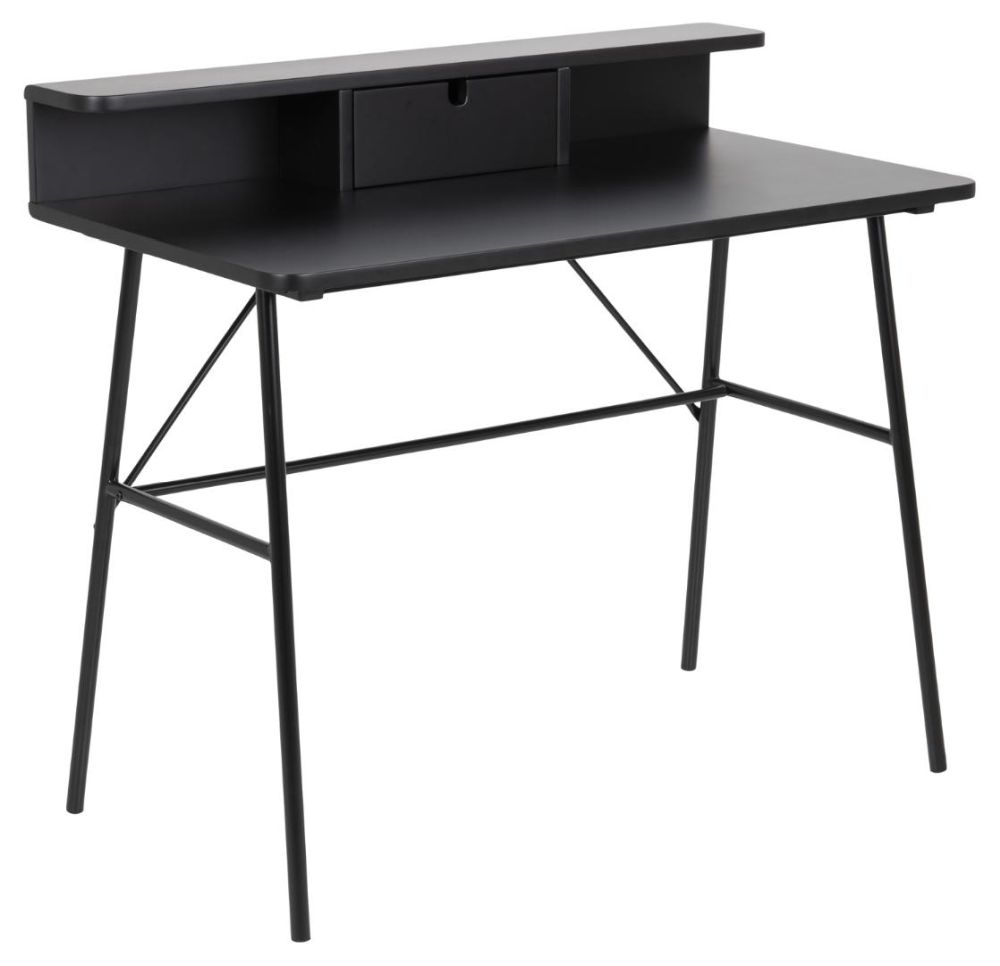 Product photograph of Ponca Black 1 Drawer Desk from Choice Furniture Superstore.